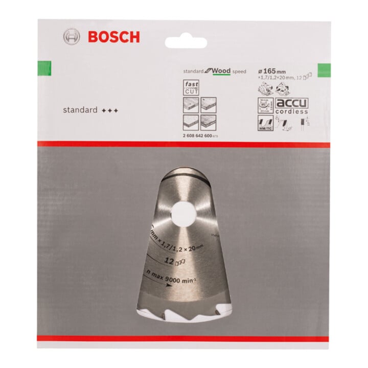 BOSCH Lame de scie circulaire bois, denture alternée,-⌀ lame D: 165SW mm