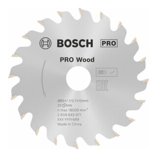 Lame de scie circulaire Bosch Optiline Wood, 216 x 30 x 2,6/1,6