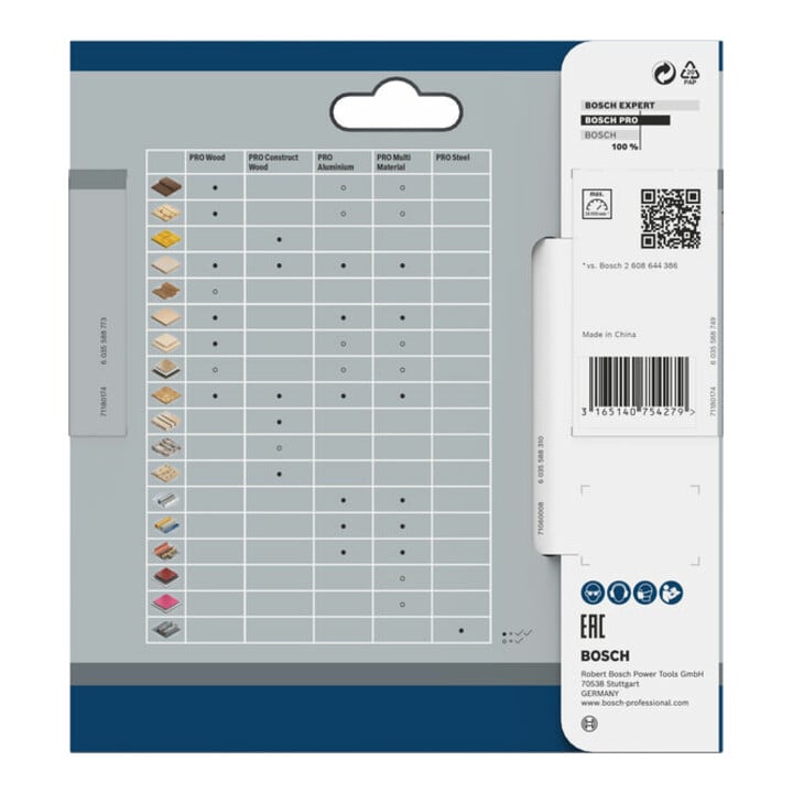BOSCH Lame de scie circulaire bois, denture alternée,-⌀ lame D: 85 mm