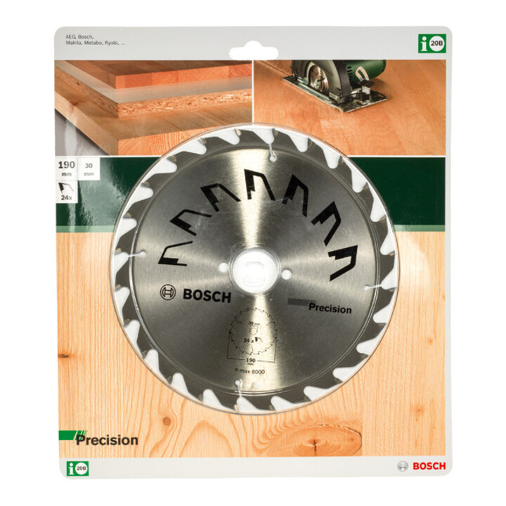 Bosch Lame de scie circulaire PRECISION D= 190 mm, Alésage= 30 mm, Z= 24