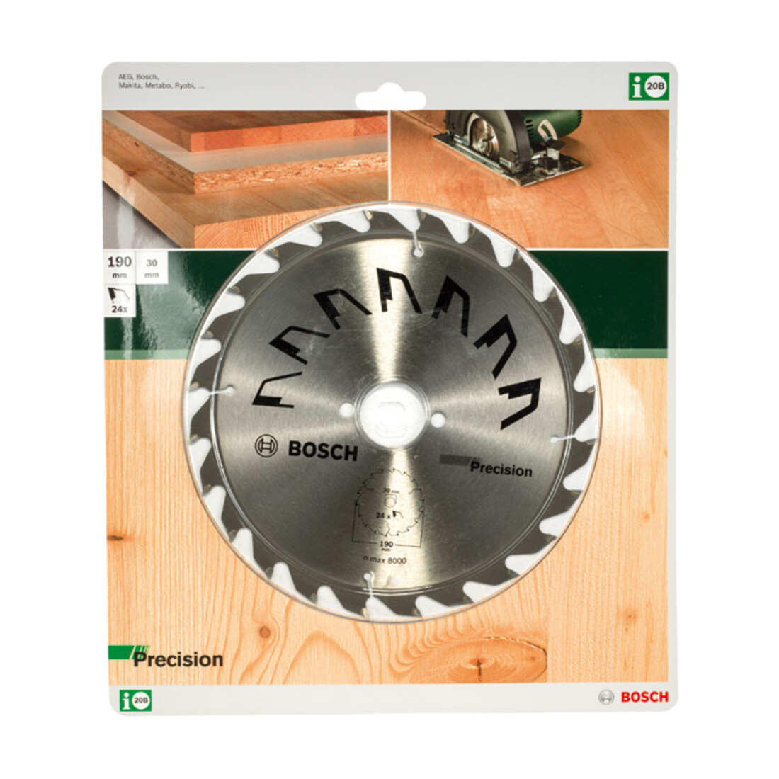 Bosch Lame de scie circulaire PRECISION D= 190 mm, Alésage= 30 mm, Z= 24