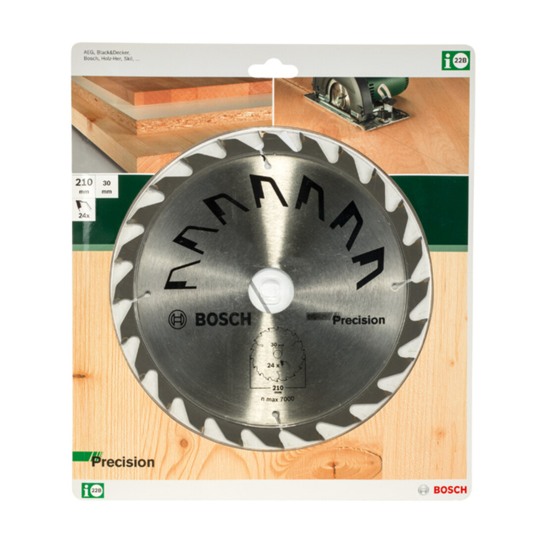 Bosch Lame de scie circulaire PRECISION D= 210 mm, Alésage= 30 mm, Z= 24