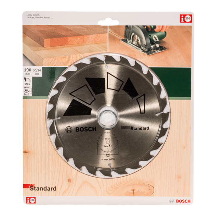 Bosch Lame de scie circulaire STANDARD Ø 190 mm, alésage 30 mm, Z= 24