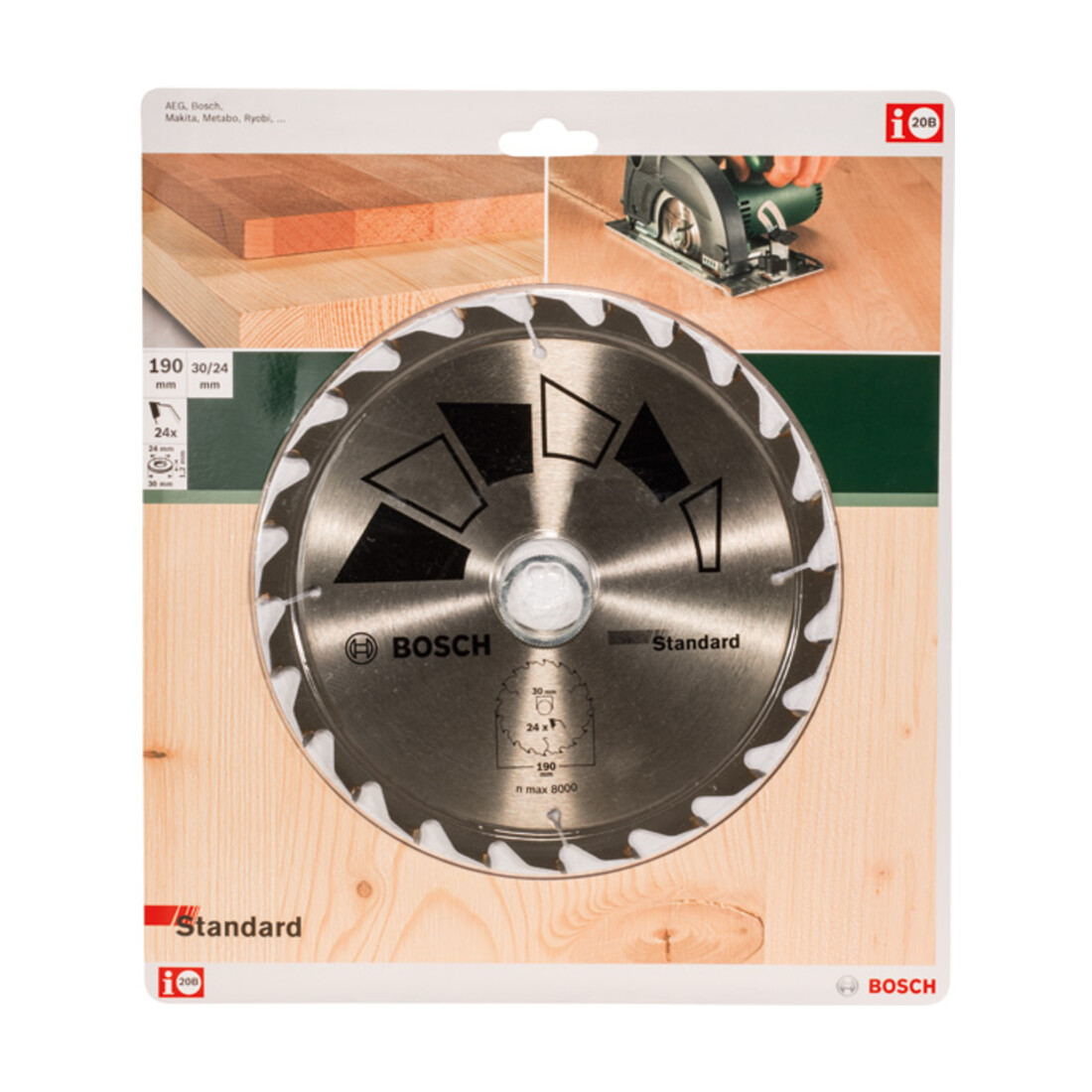 Bosch Lame de scie circulaire STANDARD Ø 190 mm, alésage 30 mm, Z= 24