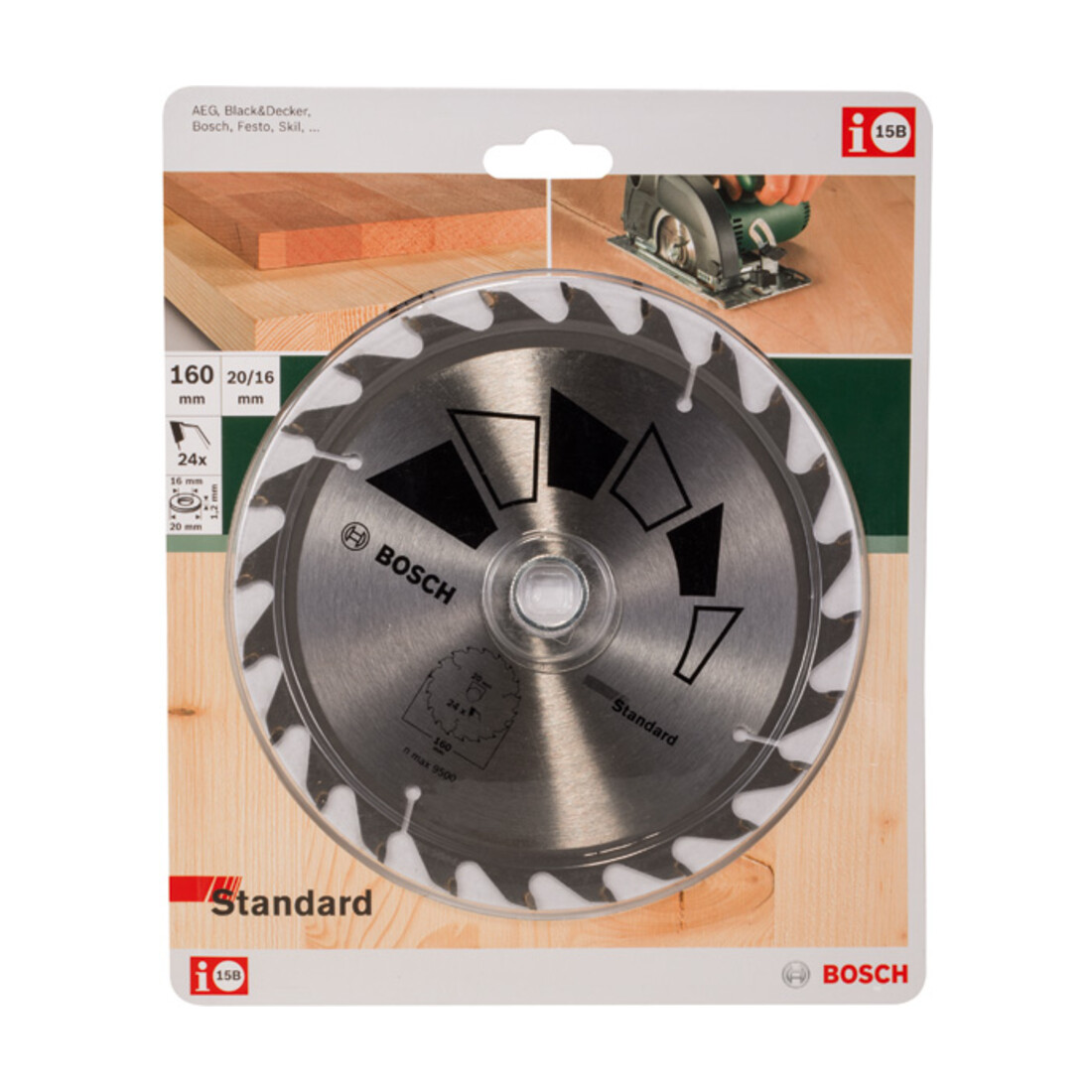 Bosch Lame de scie circulaire STANDARD D=160 mm, alésage=20 mm, Z=24