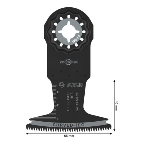 Bosch Lame de scie plongeante AII 65 BSPC pour bois, Starlock, 65 x 40 mm