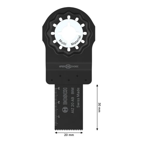 Bosch Lame de scie plongeante AIZ 20 AB Multi Matériaux, Starlock, 20 x 30 mm, 5 pièces