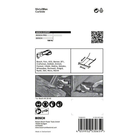 Bosch Lame de scie plongeante HM EXPERT AIZ 20 AIT VE 5 pièces Starlock
