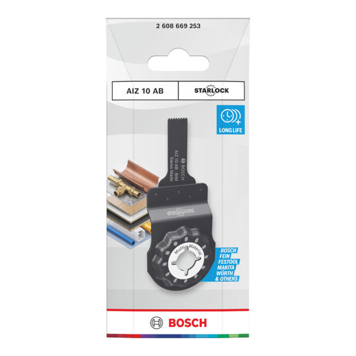 Bosch Lame de scie plongeante Multi Matériaux AIZ 10 AB, Starlock, 10 x 25 mm