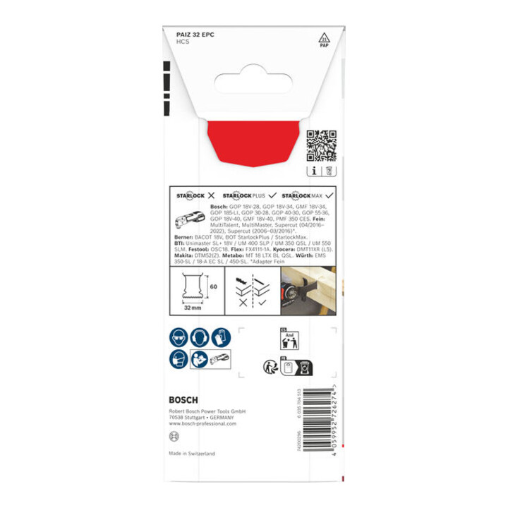 Bosch Lame de scie plongeante PAIZ 32 EPC bois, Starlock, 32 x 60 mm