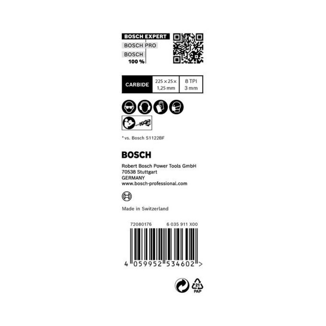 Bosch Lame de scie sabre EXPERT S 1155 CHC VE x 10 pièces Thick Tough Metal