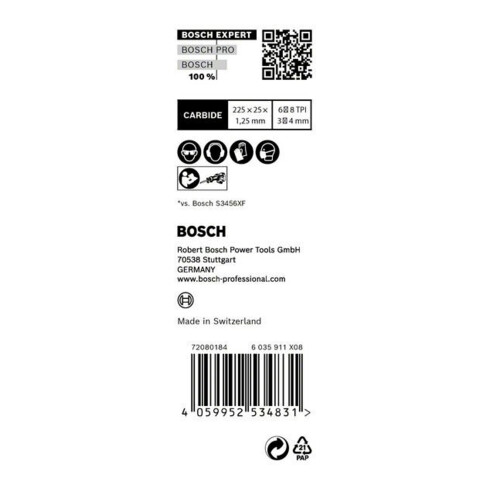 Bosch Lame de scie sabre EXPERT S 1156 XHM, lot de 10, Multi-matériaux