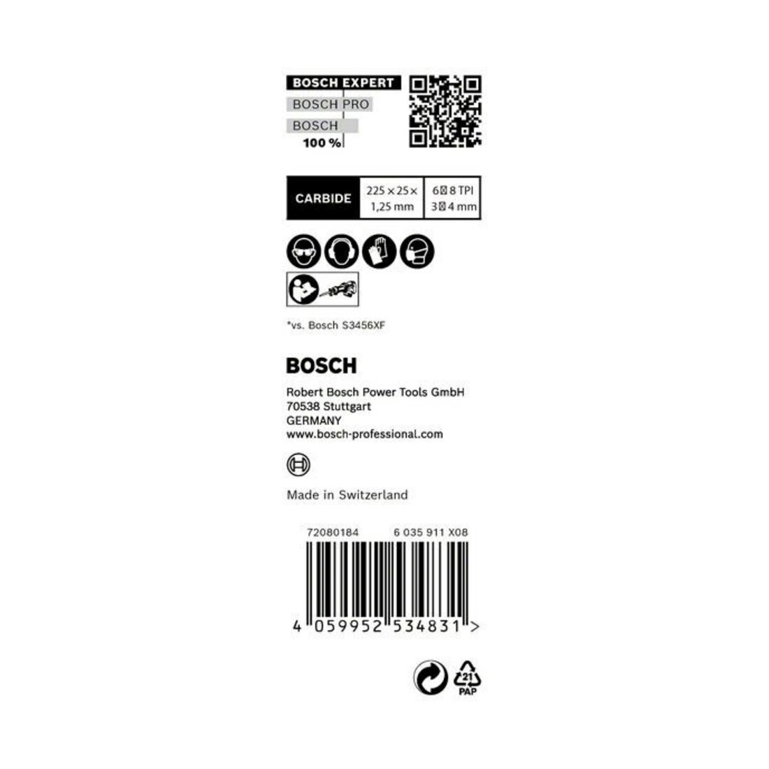 Bosch Lame de scie sabre EXPERT S 1156 XHM, lot de 10, Multi-matériaux