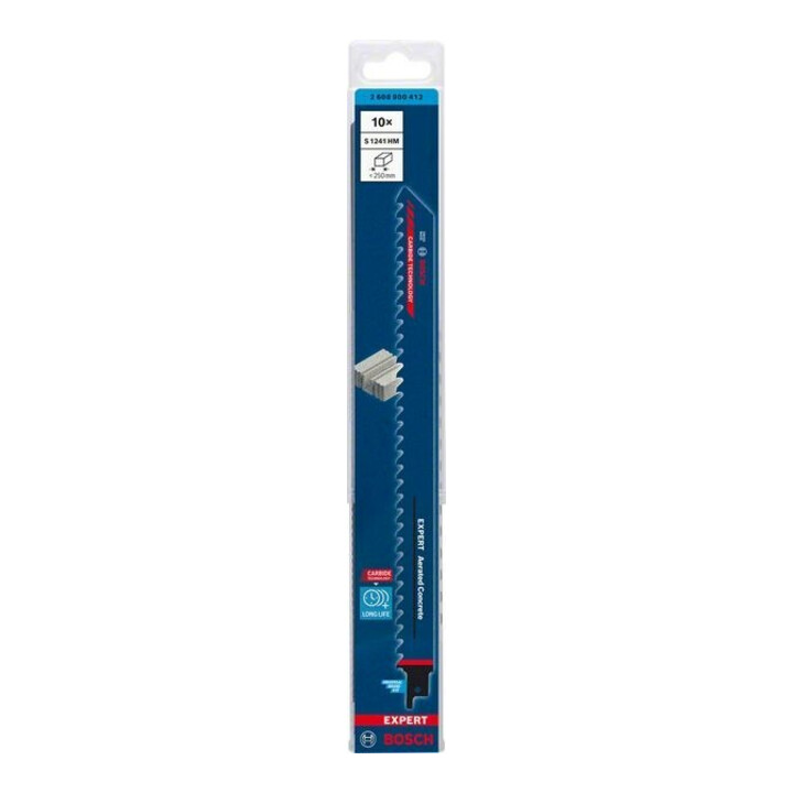 Bosch Lame de scie sabre EXPERT S 1241 HM VE 10 pcs Béton cellulaire