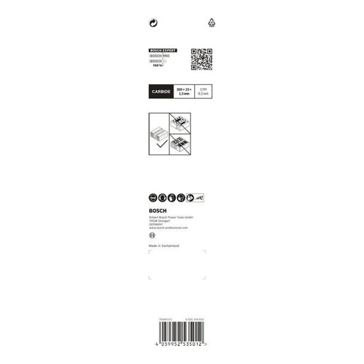 Bosch Lame de scie sabre EXPERT S 1241 HM VE 3 pcs Béton cellulaire