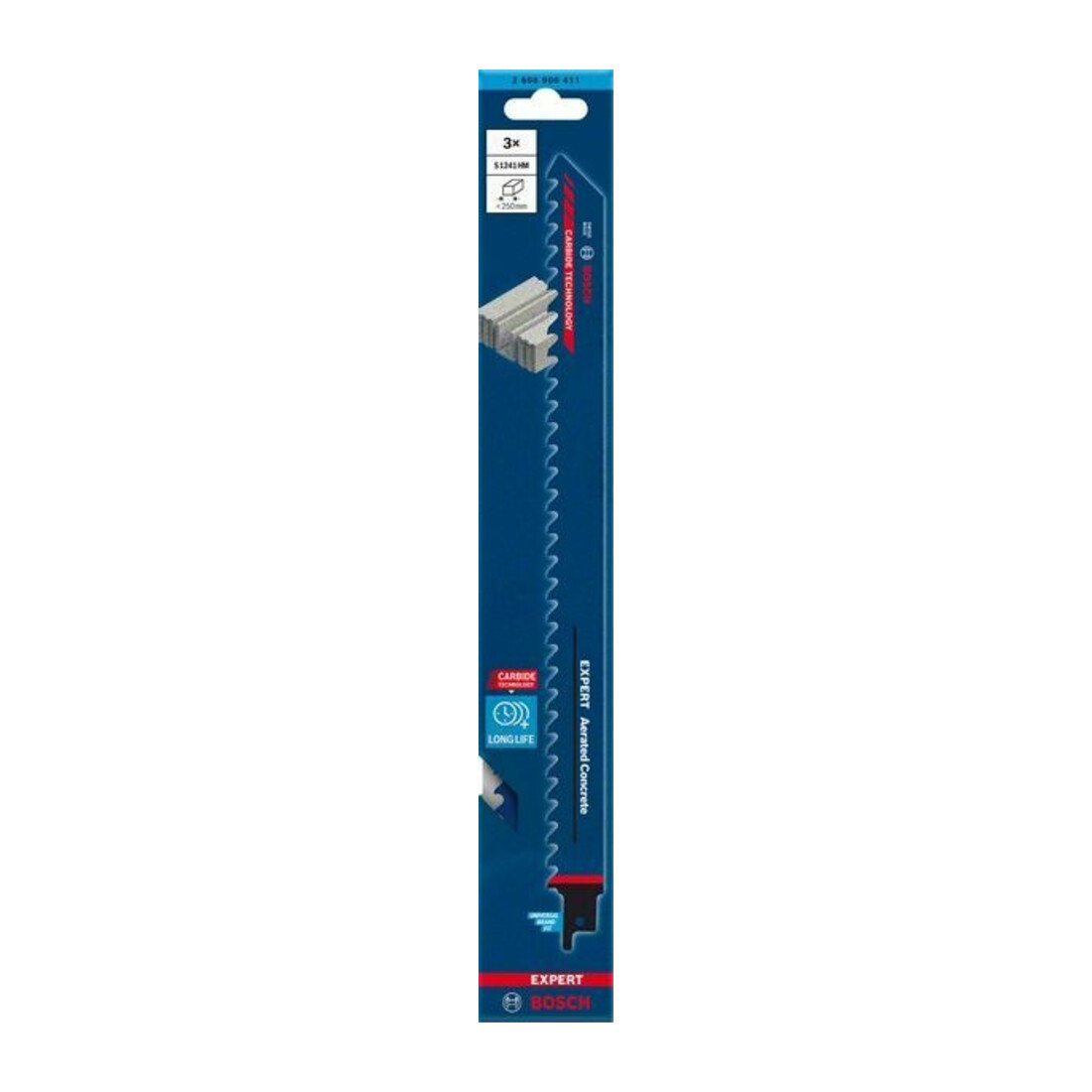 Bosch Lame de scie sabre EXPERT S 1241 HM VE 3 pcs Béton cellulaire