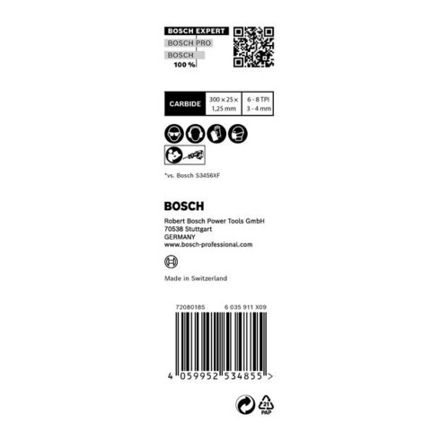 Bosch Lame de scie sabre EXPERT S 1256 XHM lot de 10 Multi-matériaux