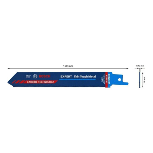Bosch Lame de scie sabre EXPERT S 922 EHM VE de 10 pièces Thin Tough Metal
