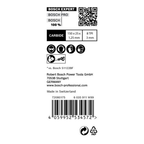 Bosch Lame de scie sabre EXPERT S 955 CHC VE 10 pièces Métal épais robuste