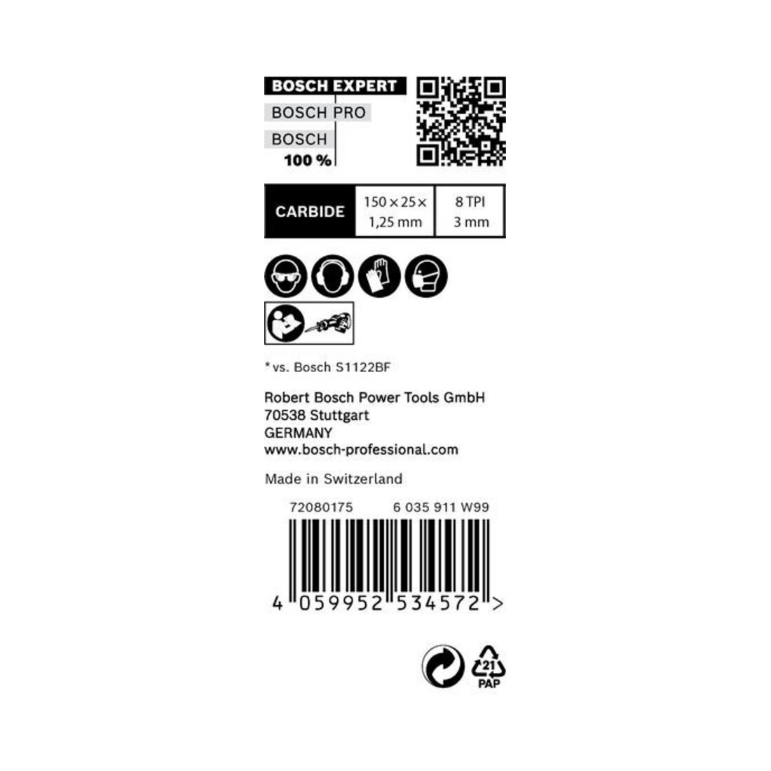 Bosch Lame de scie sabre EXPERT S 955 CHC VE 10 pièces Métal épais robuste