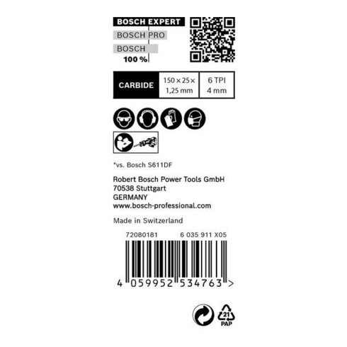 Bosch Lame de scie sabre EXPERT S 956 DHM VE 10 pcs Démolition de fenêtres