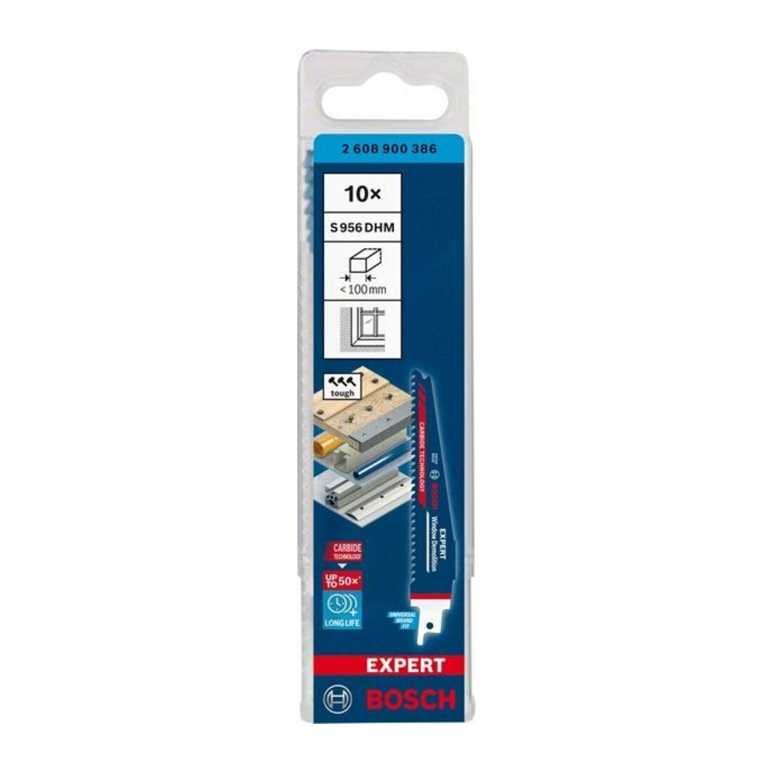 Bosch Lame de scie sabre EXPERT S 956 DHM VE 10 pcs Démolition de fenêtres
