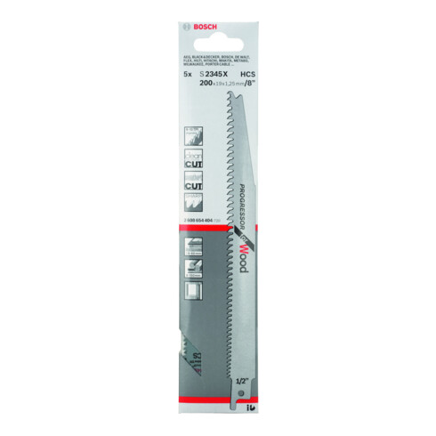 Bosch Lame de scie sabre S 2345 X VE, 5 pièces Progressor pour bois