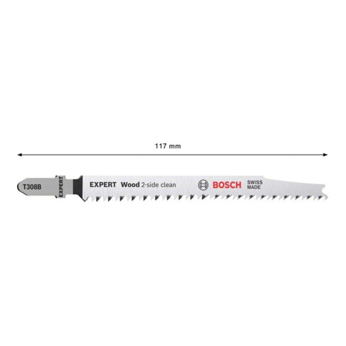 Bosch Lame de scie sauteuse EXPERT T 308 B VE 5 pcs Bois coupe propre 2 côtés