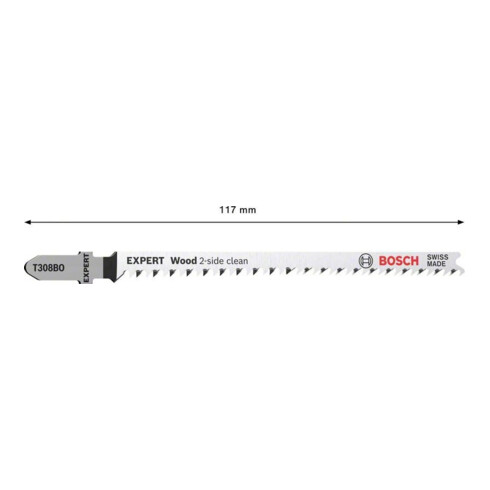 Bosch Lame de scie sauteuse EXPERT T 308 BO VE 5 pcs Bois coupe propre 2 côtés