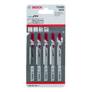 Bosch Lame de scie sauteuse T 102 D lot de 5 Clean for PP