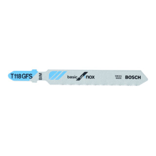 Bosch Lame de scie sauteuse T 118 GFS VE 5 pcs Basic pour acier inoxydable