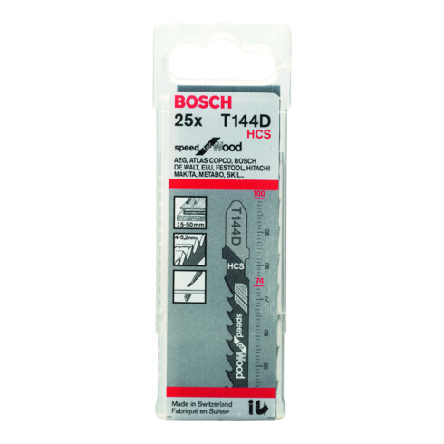 Bosch Lame de scie sauteuse T 144 D VE 25 pcs Speed pour bois