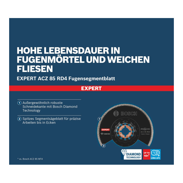 Bosch Lame segment EXPERT ACZ 85 RD4 pour jointoiement, 85 mm