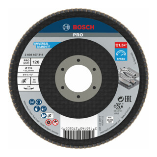 Bosch lamellenschijf X571 Best for Metal gehoekt 115 mm 120 glasdoek
