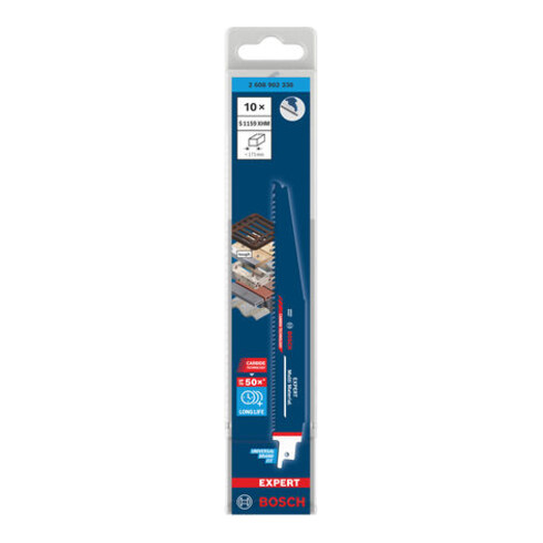 Bosch Lames de scie sabre EXPERT Multi Material S1159XHM, 10 pièces