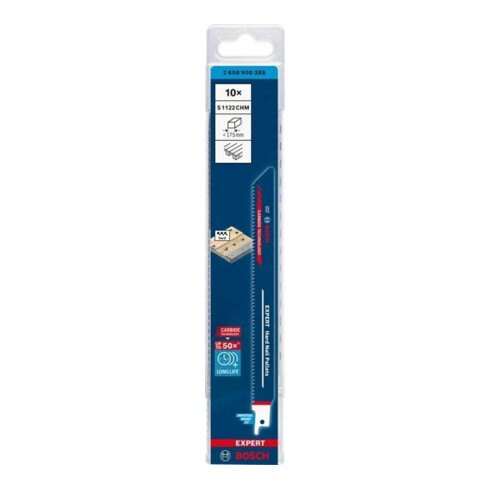 Bosch Lames de scie sabre EXPERT S 1122 CHM VE 10 pcs Hard Nail Pallets