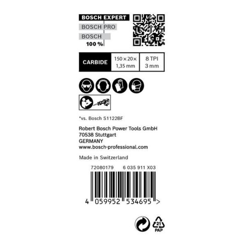 Bosch Lames de scie sabre EXPERT S 957 CHM VE 10 pcs Sauvetage véhicule