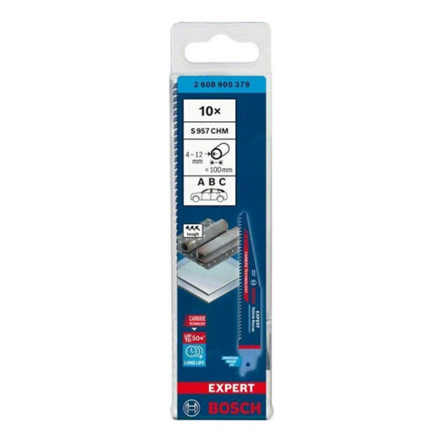 Bosch Lames de scie sabre EXPERT S 957 CHM VE 10 pcs Sauvetage véhicule