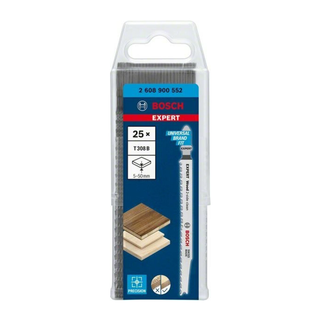 Bosch Lames de scie sauteuse, 25 pièces, T 308 B