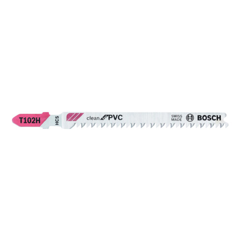Bosch Lames de scie sauteuse T 102 H, lot de 5, Clean pour PVC