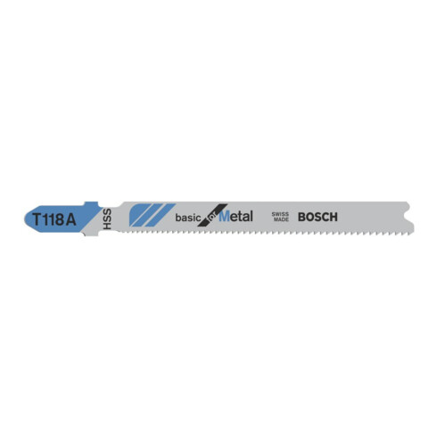Bosch Lames de scie sauteuse T 118 A VE 100 pcs Basic pour métal