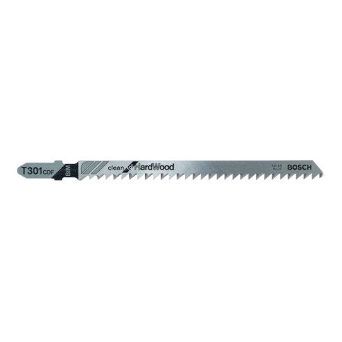 Bosch Lames de scie sauteuse T 301 CDF, lot de 5, Clean for Hard Wood