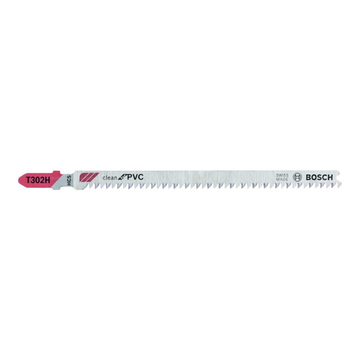 Bosch Lames de scie sauteuse T 302 H, lot de 5, Clean pour PVC