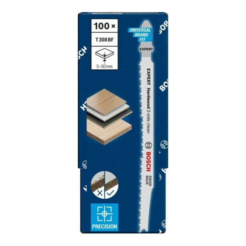 Bosch Lames de scie sauteuse T 308BF EXPERT, 100 pcs