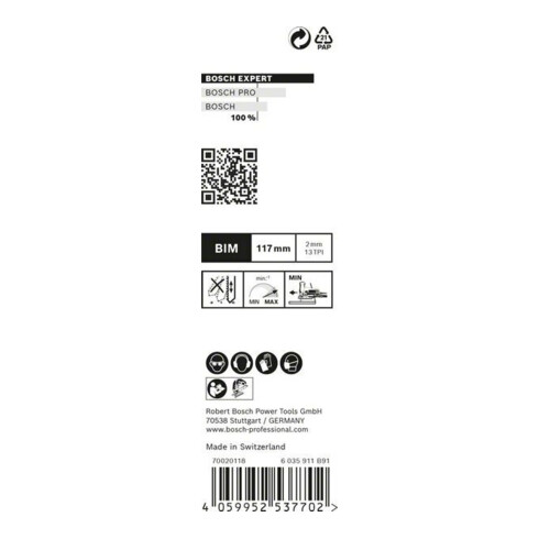 Bosch Lames de scie sauteuse T 308BF EXPERT, 100 pcs