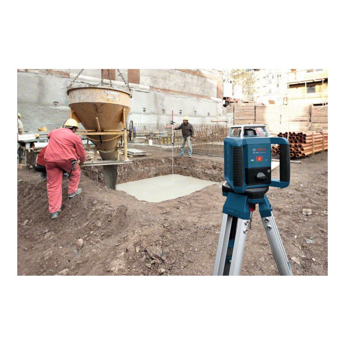 Bosch Laser a rotazione GRL 400 H con LR 1, treppiede BT 170 HD e asta di misurazione GR 240