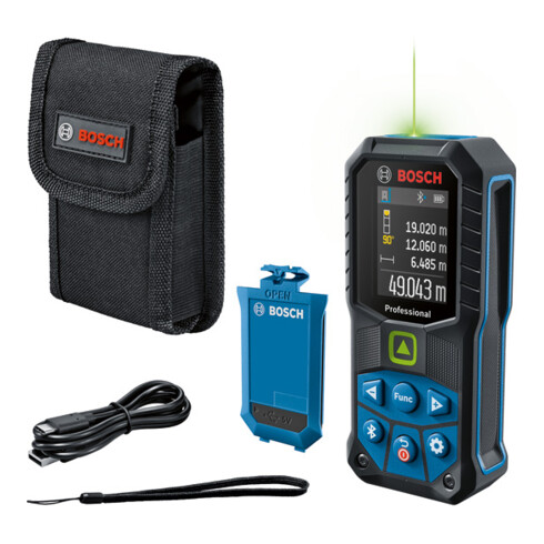 Bosch Laser-Entfernungsmesser GLM 50-27 CG mit BA 3.7V 1.0Ah A und USB-C™-Kabel