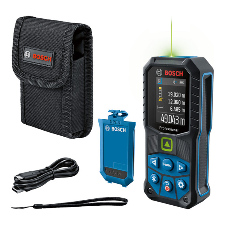Bosch Laser-Entfernungsmesser GLM 50-27 CG mit BA 3.7V 1.0Ah A und USB-C™-Kabel