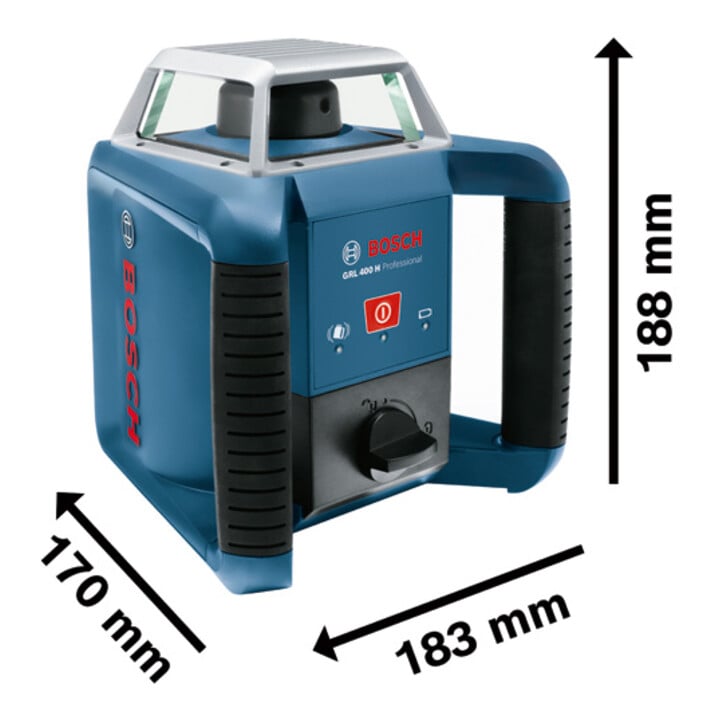 Bosch Laser rotatif GRL 400 H avec récepteur laser LR 1 et mallette de transport