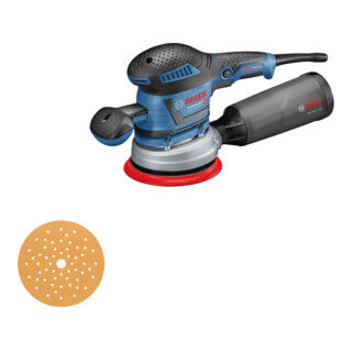 Bosch Levigatrice roto-orbitale GEX 40-150 con 1 x foglio abrasivo a più fori C470